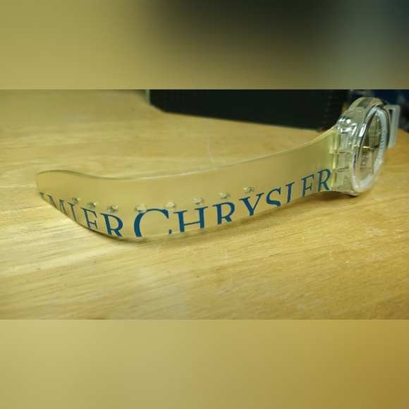 X Swatch Acrylic case black hour markers on white dial ring original Chrysler - Picture 4 of 11